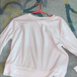 White soft crew neck/long sleeve